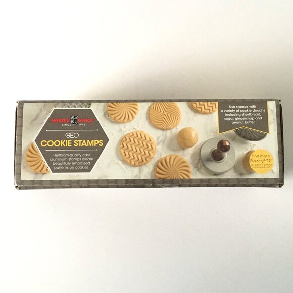 Set of 3 (Three) Nordic Ware Geo Cast Cookie Stamps Cutter Baking Press - Picture 12 of 15